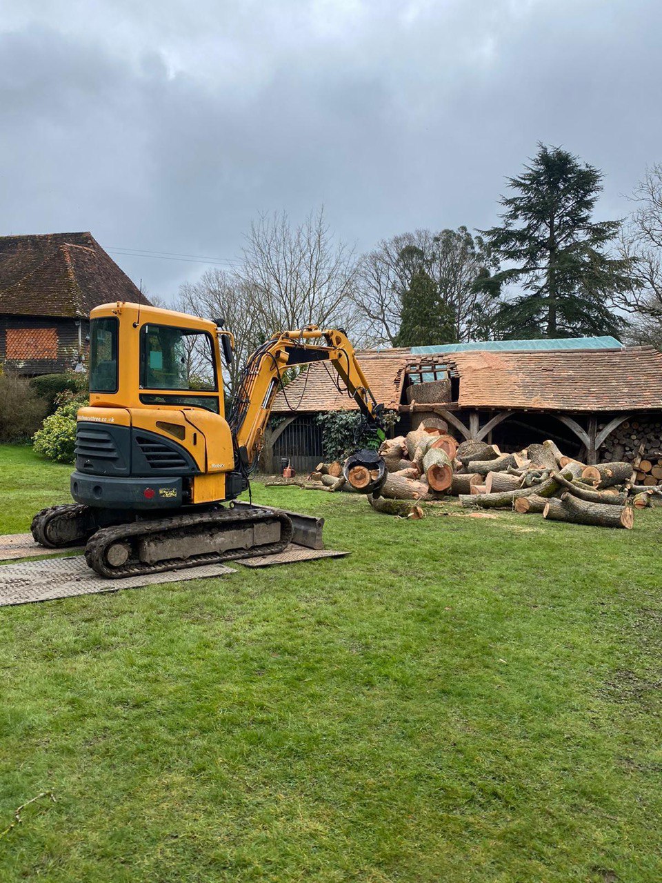 This is a photo of tree felling being carried out in Rye. All works are being undertaken by Rye Tree Surgeons